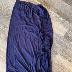 Rickis ladies, medium blue maxi skirt with side slit